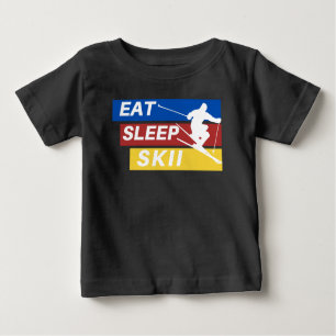 Camiseta Para Bebê Comer Skii Do Sono