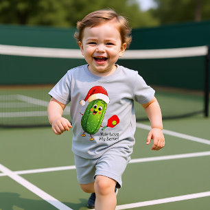 Camiseta Para Bebê Comício Pickleball de Papais noeis de texto person