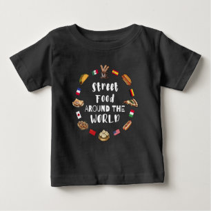 Camiseta Para Bebê Comida de rua em todo o mundo