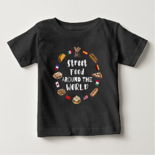 Camiseta Para Bebê Comida de rua em todo o mundo