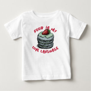 Camiseta Para Bebê Comida É Minha Língua De Amor