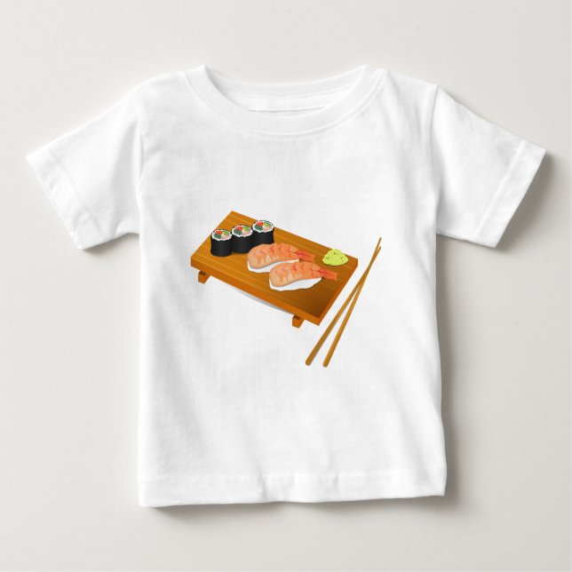 Camiseta Para Bebê Comida japonesa bonitinha (Frente)
