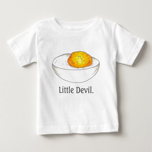 Camiseta Para Bebê Comida-piquenique de ovos recheados com diabo (Frente)