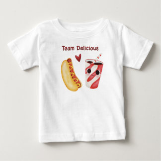 Camiseta Para Bebê Comida Rápida Bonita - Faces de Comida de Lixo Kaw
