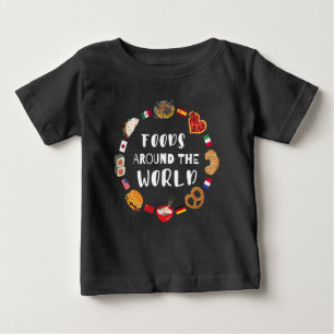 Camiseta Para Bebê Comidas em todo o mundo