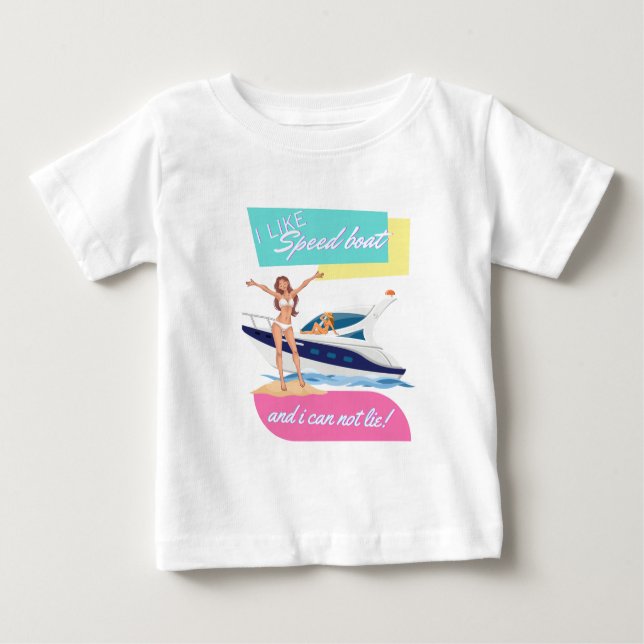 Camiseta Para Bebê como barco a velocidade (Frente)