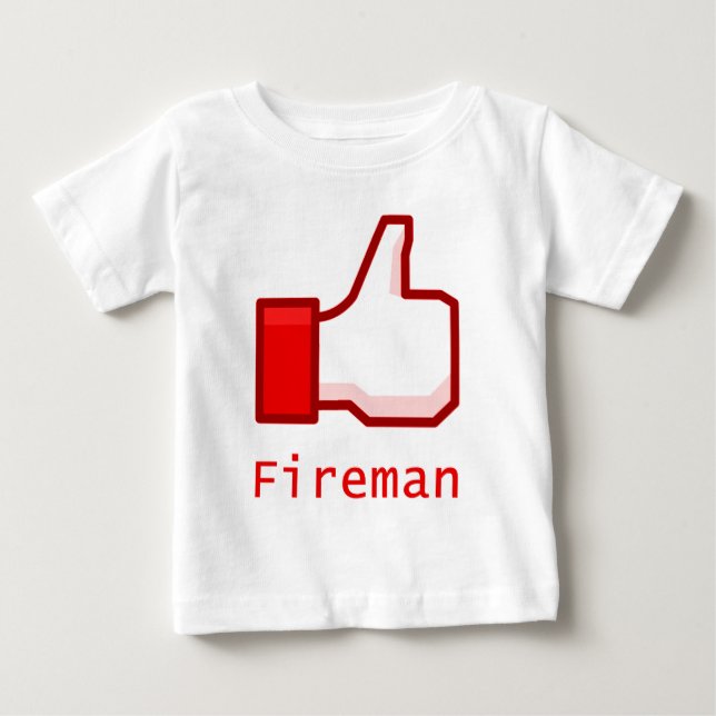 Camiseta Para Bebê Como o bombeiro (Frente)