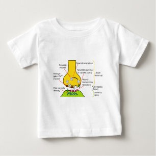 Camiseta Para Bebê Como os sinais do nervo são enviados com sinapses