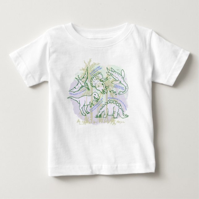 Camiseta Para Bebê Como se diz camiseta de bebê dos dinossauros? (Frente)
