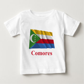 Camiseta Para Bebê Cômoros que acenam a bandeira com nome em francês