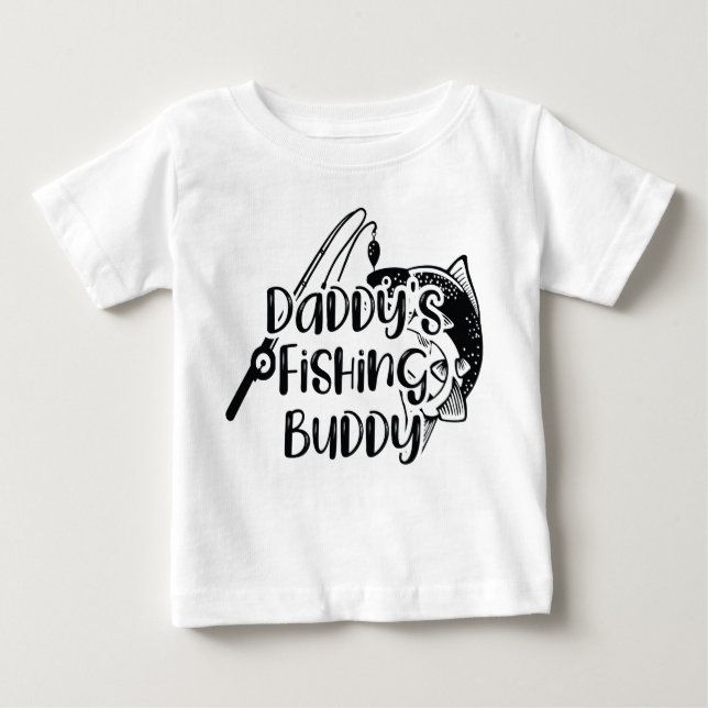 Camiseta Para Bebê Companheiro de Pesca do Pai (Frente)
