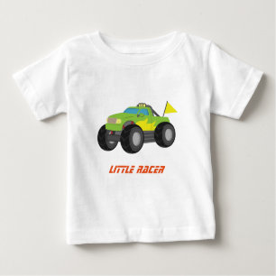 Camiseta Para Bebê Competindo o monster truck verde para bebés