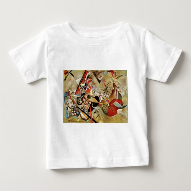 Camiseta Para Bebê Composição Abstrata de Kandinsky (Frente)
