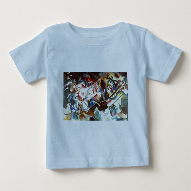 Camiseta Para Bebê Composição Abstrata VI de Kandinsky (Frente)