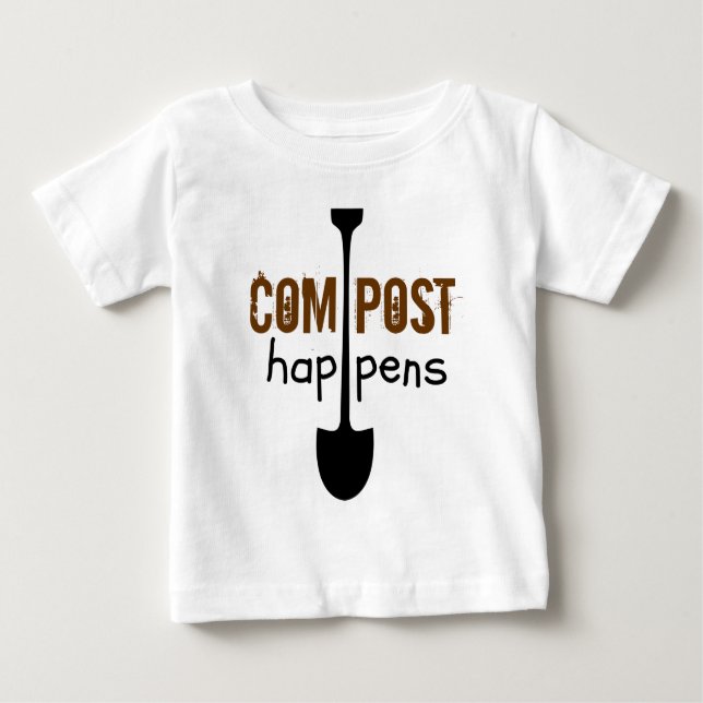 Camiseta Para Bebê Compostar Ocorre Múltipla Pá Humor (Frente)