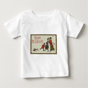 Camiseta Para Bebê Compras de Natal ao Estilo Antigo: Diversão para a