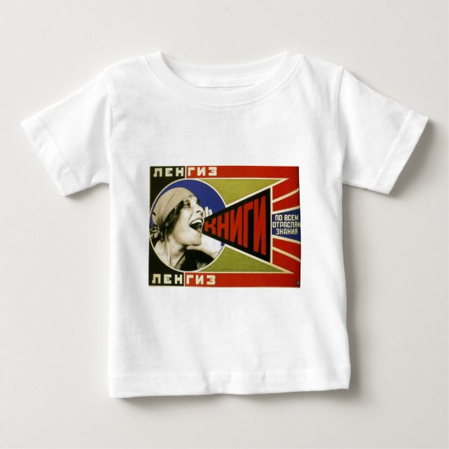 Camiseta Para Bebê "Compre livros" por Alexandr Rodchenko (Frente)