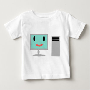 Camiseta Para Bebê computador de desenho