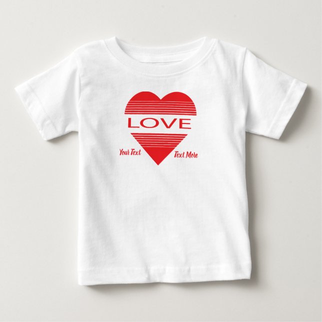 Camiseta Para Bebê Conceito de design de amor e romance com elementos (Frente)