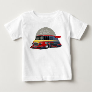 Camiseta Para Bebê Conceito de van de retrocorrida personalizado