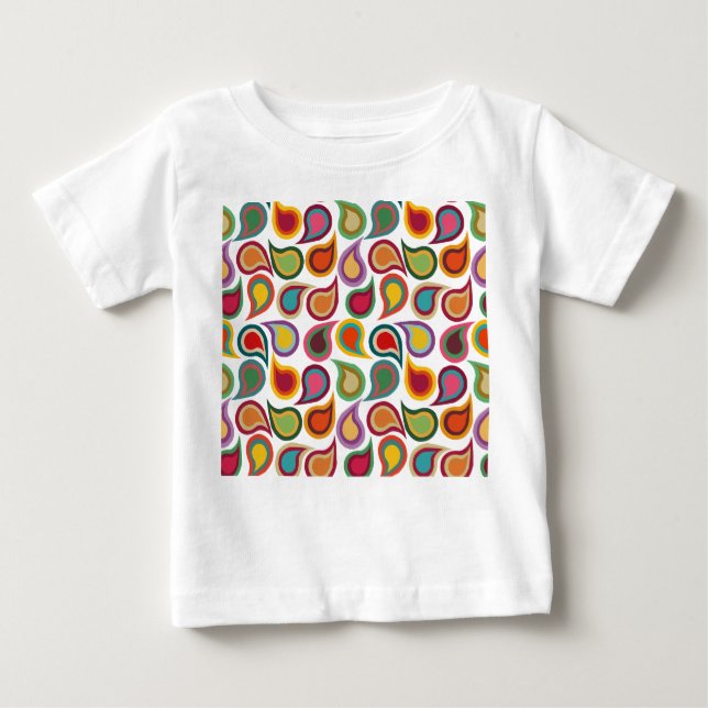 Camiseta Para Bebê Concentric Paisleys (Frente)