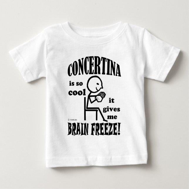 Camiseta Para Bebê Concertina, Congelamento Cerebral (Frente)