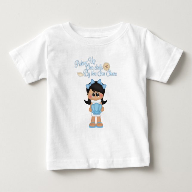 Camiseta Para Bebê Conchas marítimas pela Garota Náutica da Costa do  (Frente)