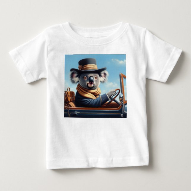Camiseta Para Bebê Condução De Koala (Frente)