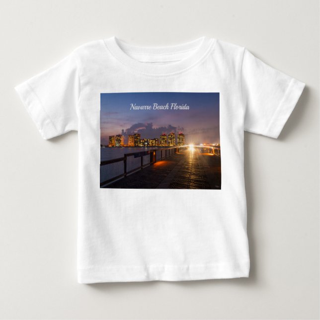 Camiseta Para Bebê Condução Em Navarre Beach Pier Toddler T-shirt (Frente)