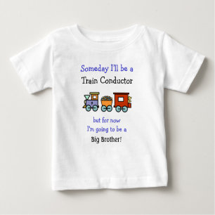 Camiseta Para Bebê Condutor do comboio/Camisa Irmão Grande