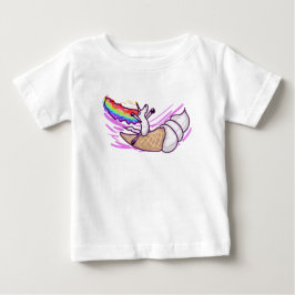 Camiseta Para Bebê Cone de Sorvete de Cavalgar Arco-íris Unicórnio