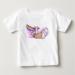 Camiseta Para Bebê Cone de Sorvete de Cavalgar Arco-íris Unicórnio