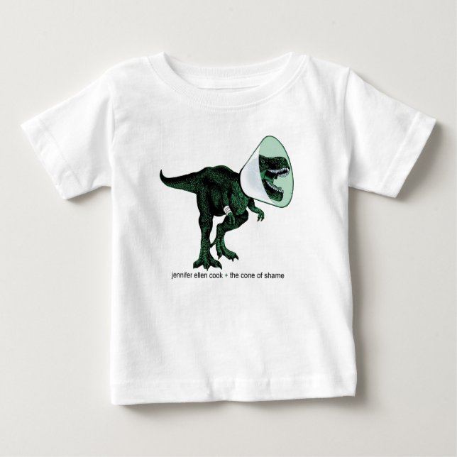 Camiseta Para Bebê Cone de T-Rex do bebê T da vergonha 2 (Frente)