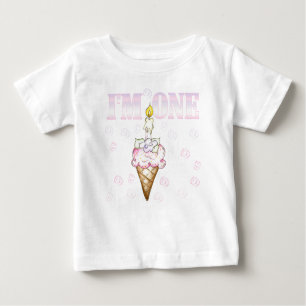 Camiseta Para Bebê Cone do cupcake eu sou um