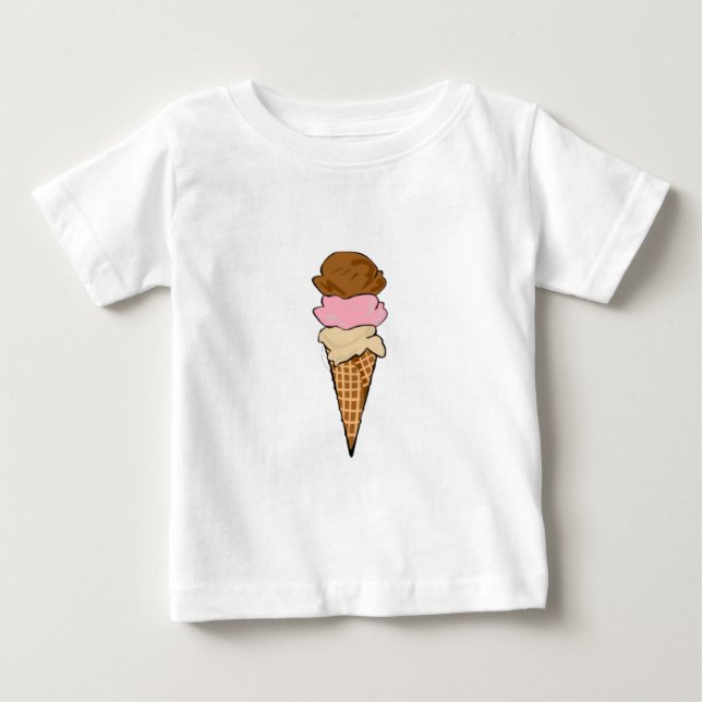 Camiseta Para Bebê Cone do sorvete (Frente)