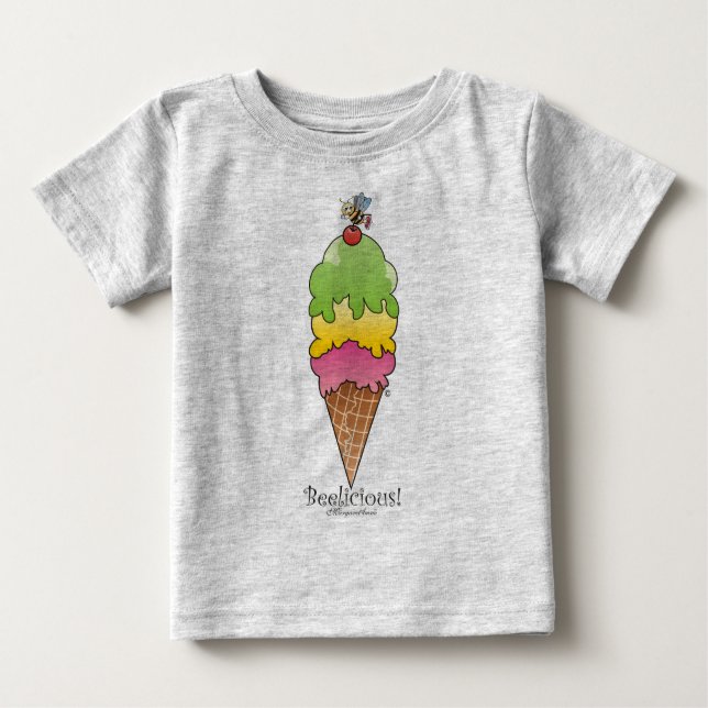 Camiseta Para Bebê Cone do sorvete (Frente)