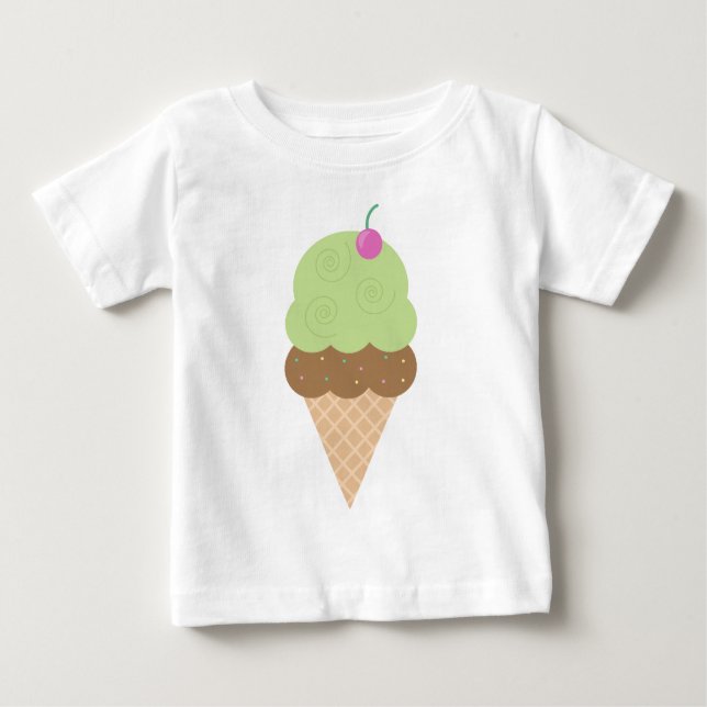 Camiseta Para Bebê Cone do sorvete do limão (Frente)