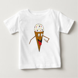 Camiseta Para Bebê Cone do sorvete que lambe um bebê T da pessoa