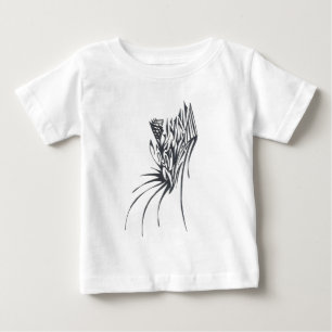 Camiseta Para Bebê Cone Preto Branco Arte Tribal Abstrata Tatuagem