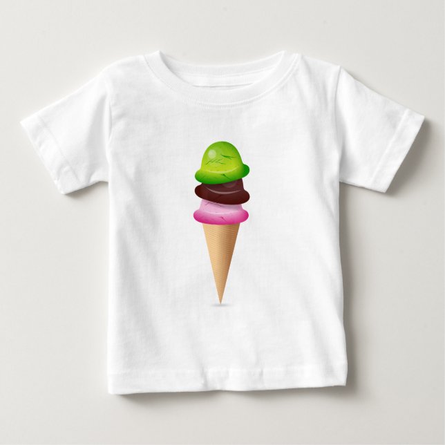 Camiseta Para Bebê Cone sorvete (Frente)