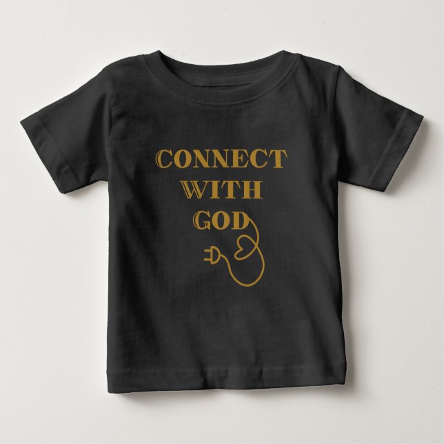 Camiseta Para Bebê Conecte-se com Deus Citação Bíblica (Frente)