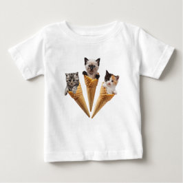 Camiseta Para Bebê Cones de gatinho