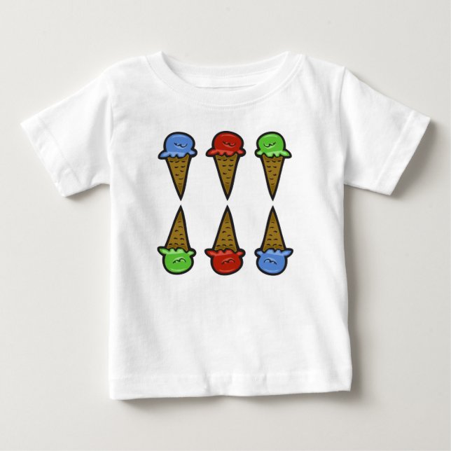 Camiseta Para Bebê Cones de Sorvete (Frente)