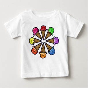 Camiseta Para Bebê Cones de Sorvete Multicoloração N.º 2