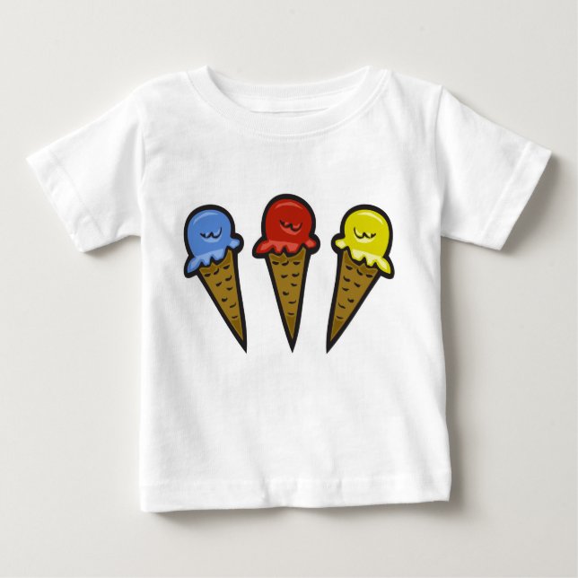 Camiseta Para Bebê Cones de sorvete n.o 4 (Frente)