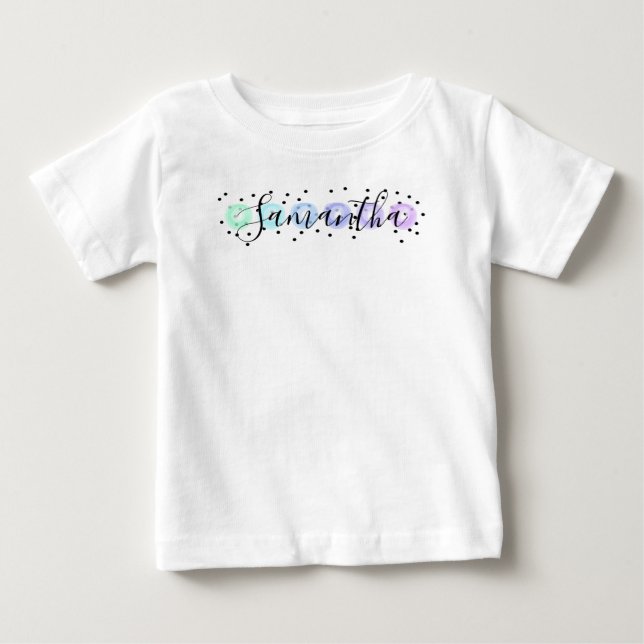 Camiseta Para Bebê Confete de Aquarela (Frente)