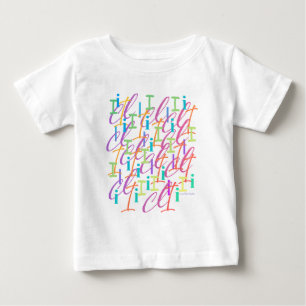 Camiseta Para Bebê Confete de Letra "I"