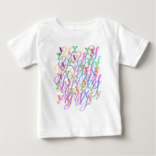 Camiseta Para Bebê Confete de Letra "Y"