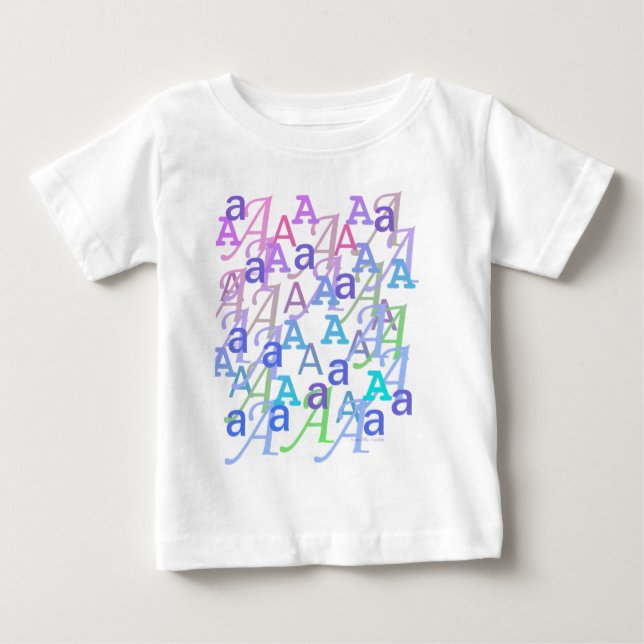 Camiseta Para Bebê Confete de Letras "A" (Frente)