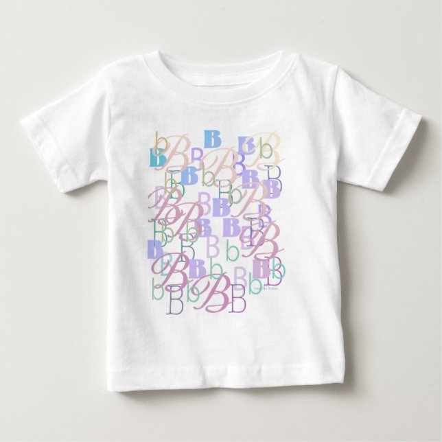 Camiseta Para Bebê Confete de Letras "B" (Frente)